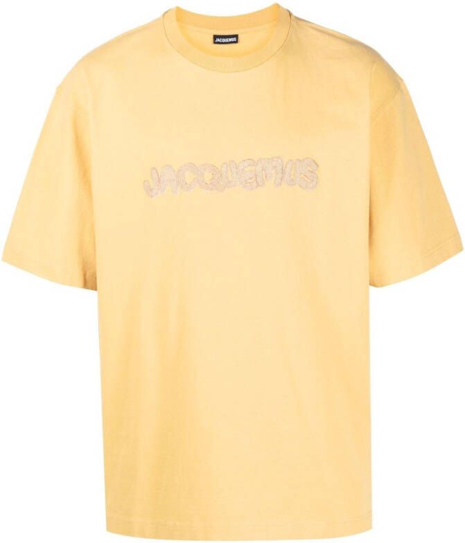 Jacquemus T-shirt met geborduurd logo Geel