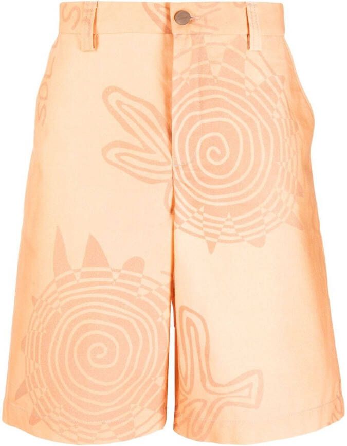 Jacquemus Shorts met grafische print Oranje