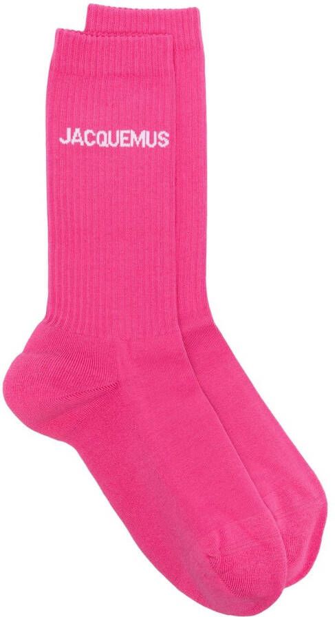 Jacquemus Les Chaussettes sokken met logo intarsia Roze