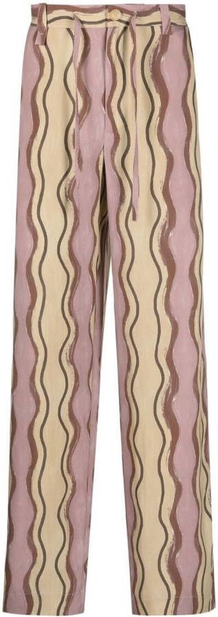 Jacquemus Gestreepte broek Bruin
