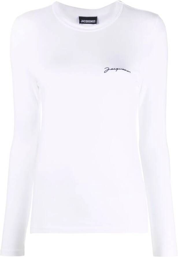 Jacquemus T-shirt met geborduurd logo Wit