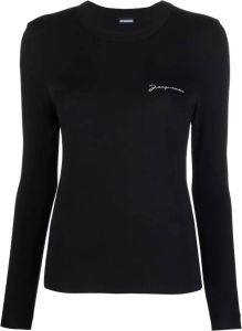 Jacquemus T-shirt met geborduurde mouwen Zwart