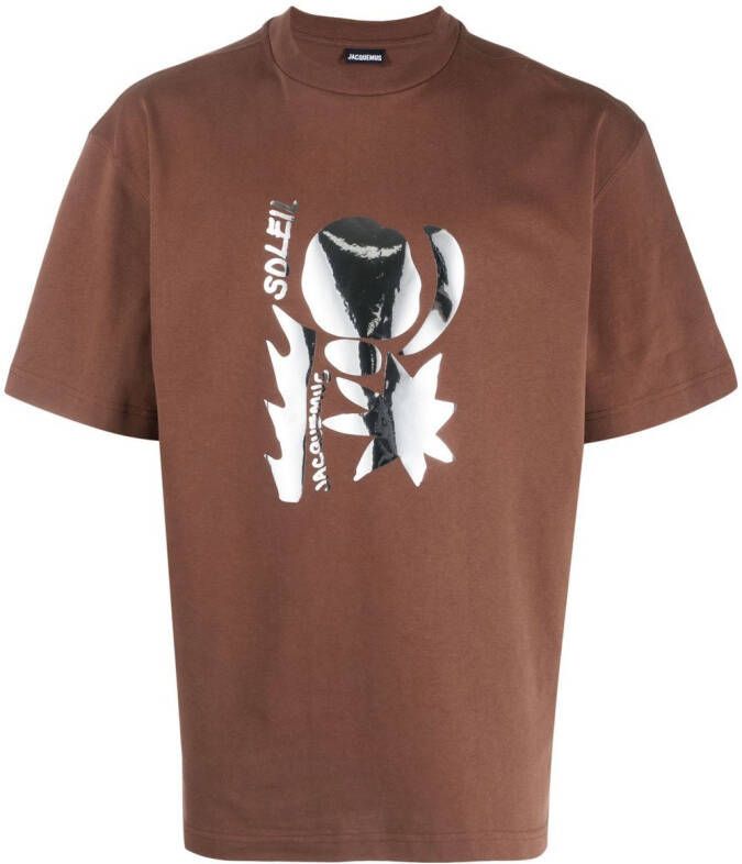 Jacquemus T-shirt met grafische print Bruin