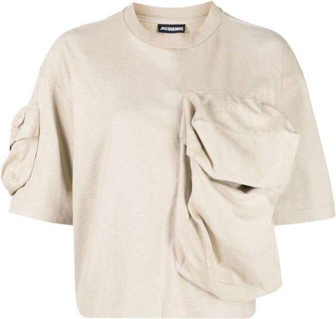 Jacquemus T-shirt met korte mouwen Beige