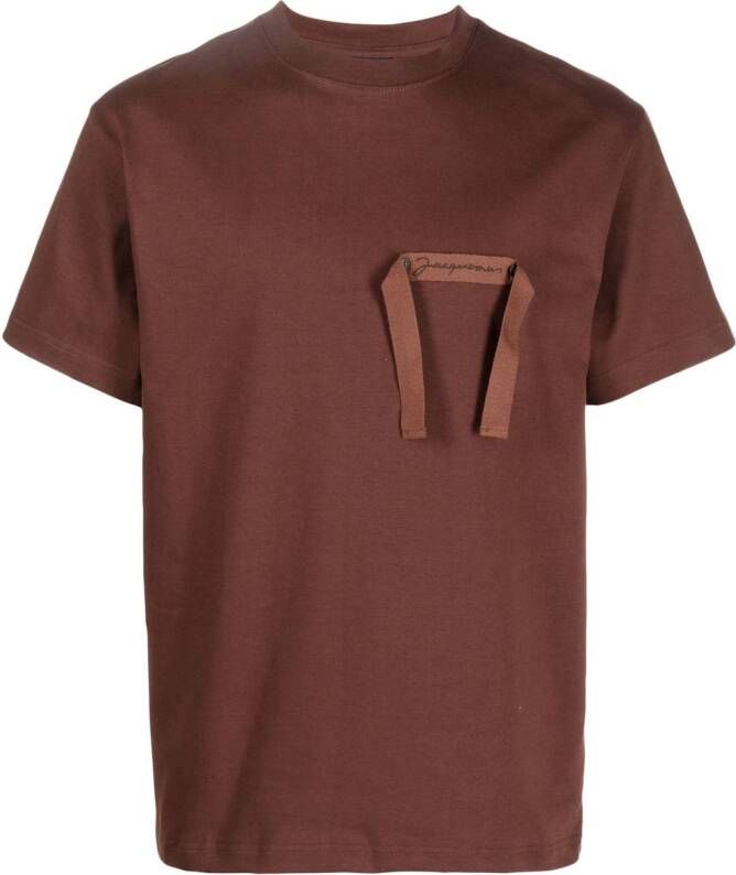 Jacquemus T-shirt met print Bruin