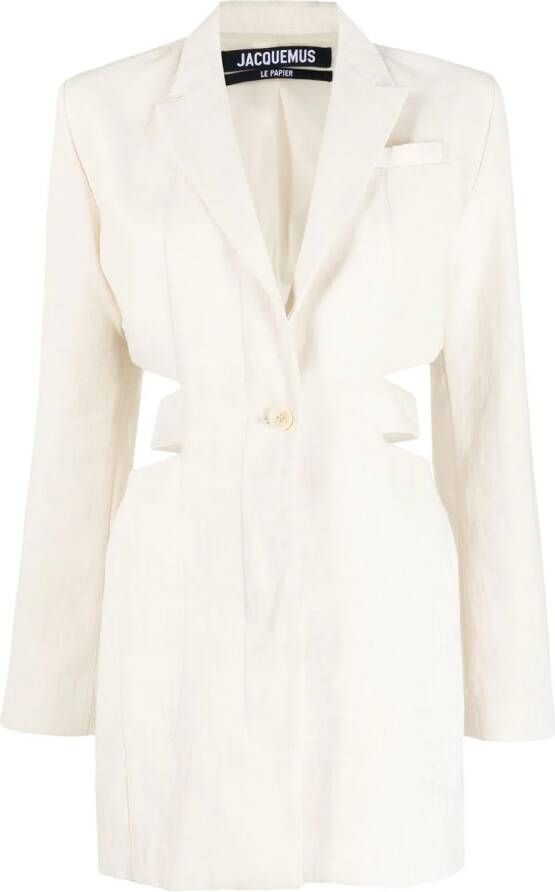 Jacquemus Uitgesneden blazerjurk Wit