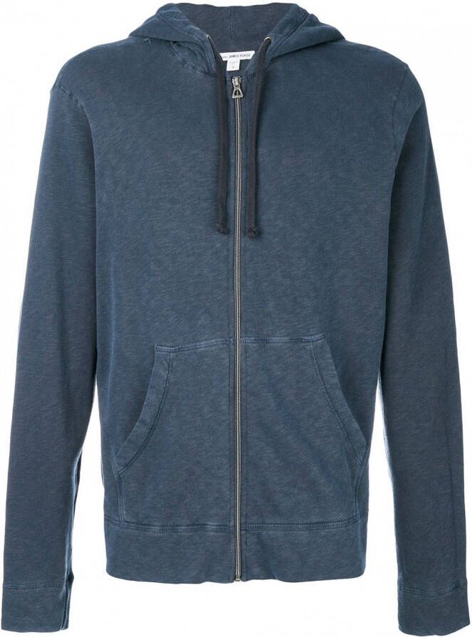 James Perse hoodie met rits Blauw