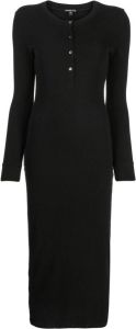 James Perse Ribgebreide mini-jurk Zwart