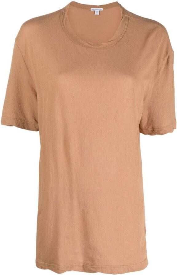 James Perse T-shirt met ronde hals Bruin