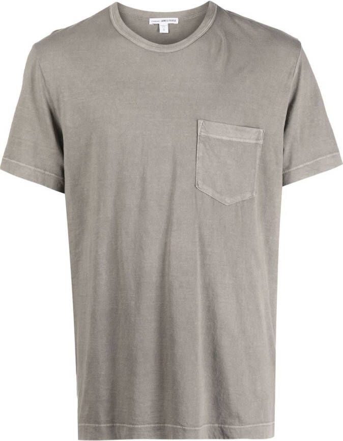 James Perse T-shirt met borstzak Beige