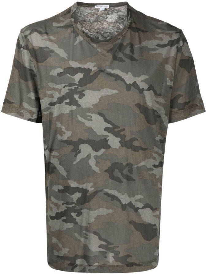 James Perse T-shirt met camouflageprint Grijs