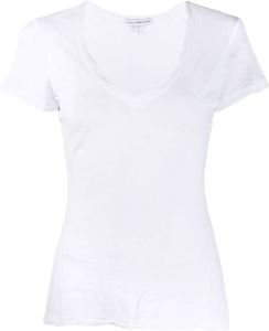 James Perse T-shirt met gedraaide afwerking Wit