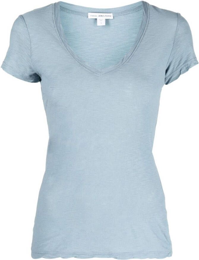 James Perse T-shirt met V-hals Blauw
