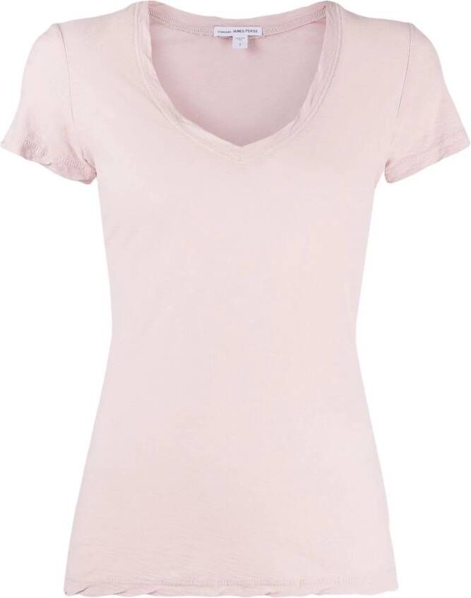James Perse T-shirt met V-hals Roze