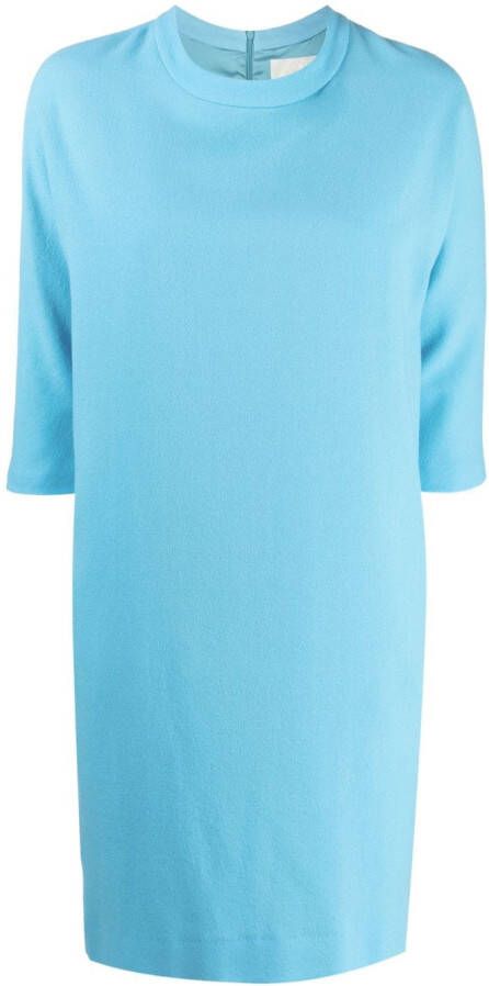 JANE Mini-jurk met ronde hals Blauw