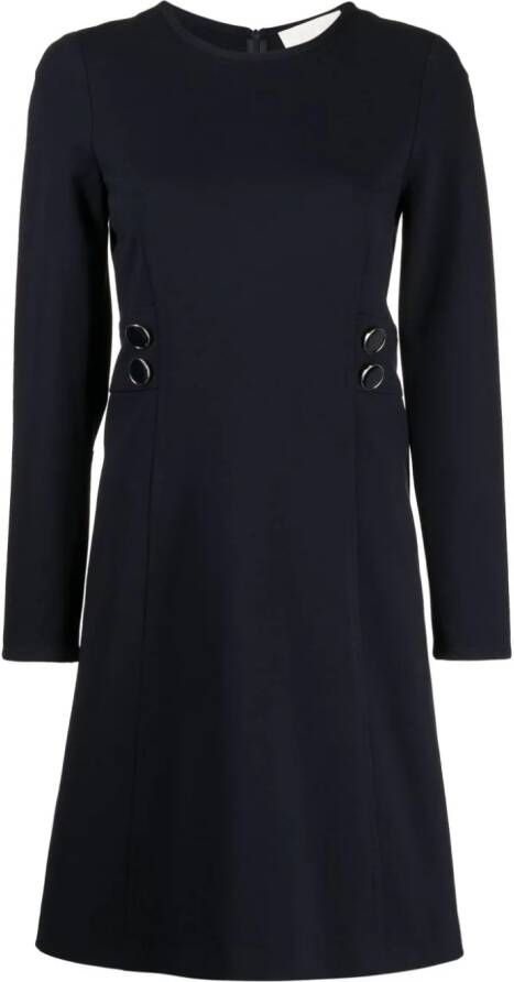 JANE Midi-jurk met ronde hals Blauw