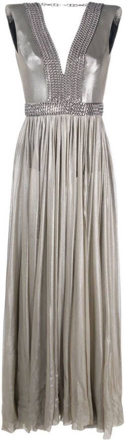 JEAN-LOUIS SABAJI Geplooide maxi-jurk Grijs