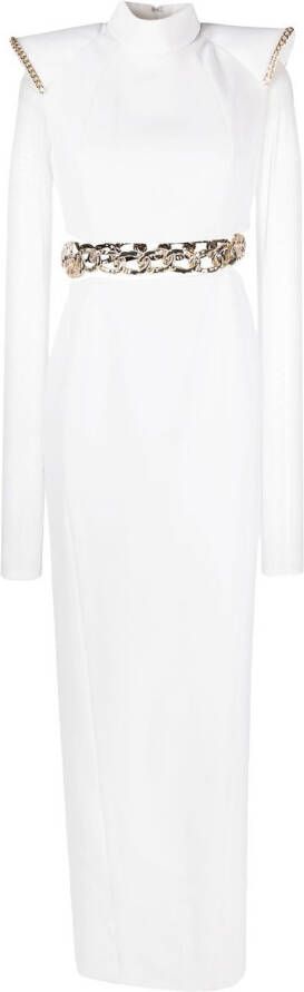 JEAN-LOUIS SABAJI Maxi-jurk met kettingdetail Wit