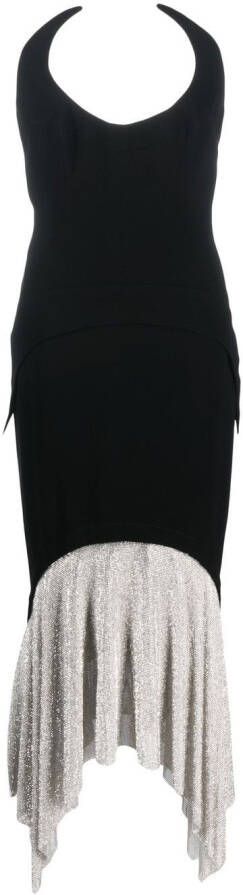 JEAN-LOUIS SABAJI Maxi-jurk met kristallen rok Zwart
