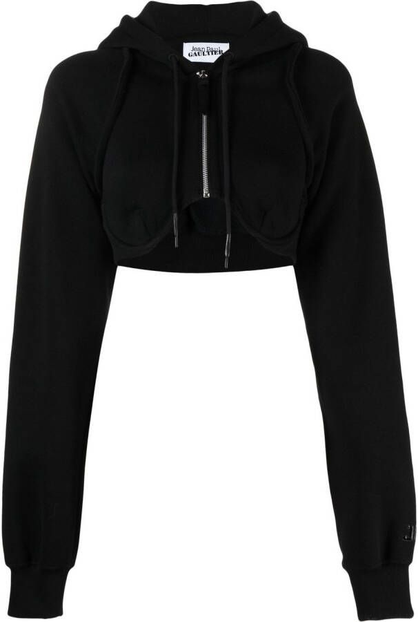 Jean Paul Gaultier Hoodie met rits Zwart