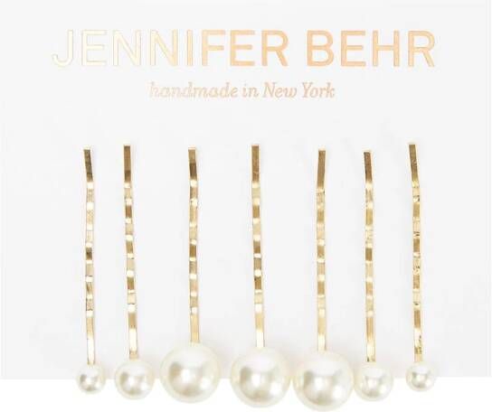 Jennifer Behr Set van zeven haarclips Wit