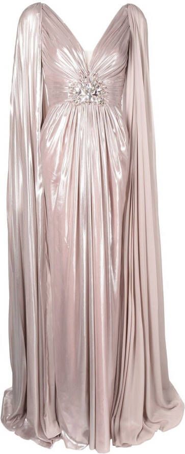 Jenny Packham Avondjurk met cape mouwen Roze