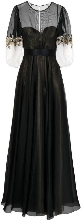 Jenny Packham Flared avondjurk Zwart