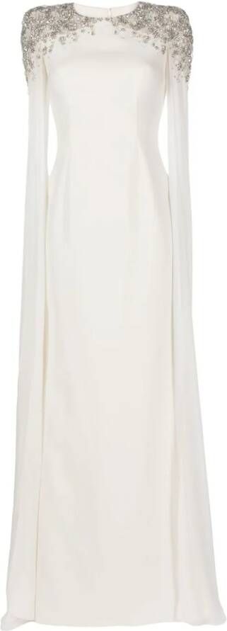 Jenny Packham Avondjurk verfraaid met kristallen Wit