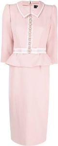 Jenny Packham Midi-jurk met peplum taille Roze