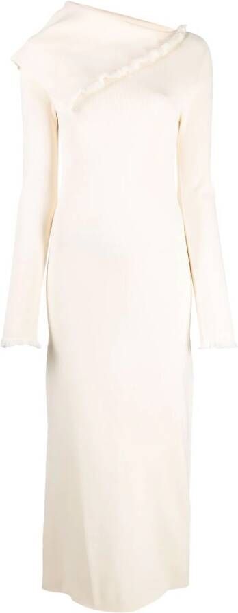 Jil Sander Asymmetrische midi-jurk Beige