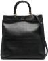 Jil Sander Shopper met bamboe handgreep Zwart - Thumbnail 1