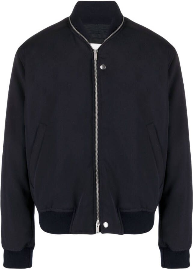 Jil Sander Bomberjack met rits Blauw