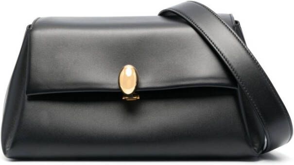 Jil Sander Leren crossbodytas Zwart
