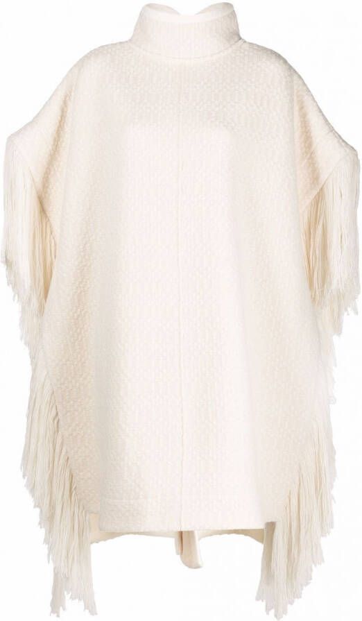Jil Sander Cape met franje Beige