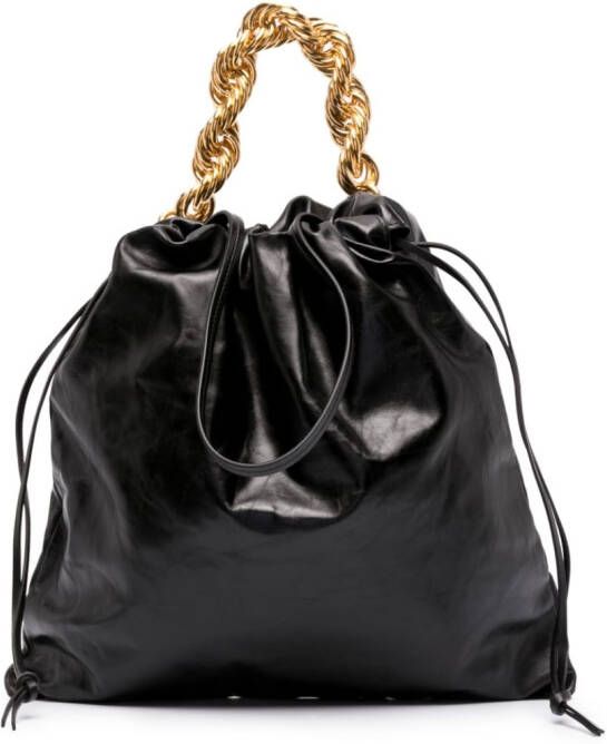 Jil Sander Shopper met kettinghengsel Zwart