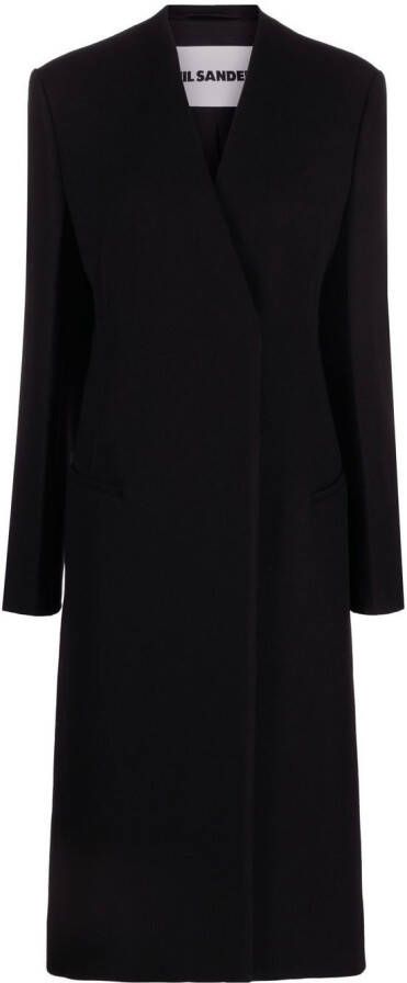Jil Sander Jas met dubbele rij knopen Zwart