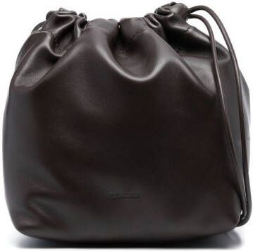 Jil Sander Schoudertas met trekkoord Bruin