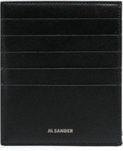 Jil Sander embossed-logo card holder Zwart