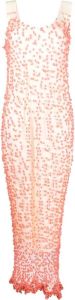 Jil Sander Midi-jurk met borduurwerk Roze