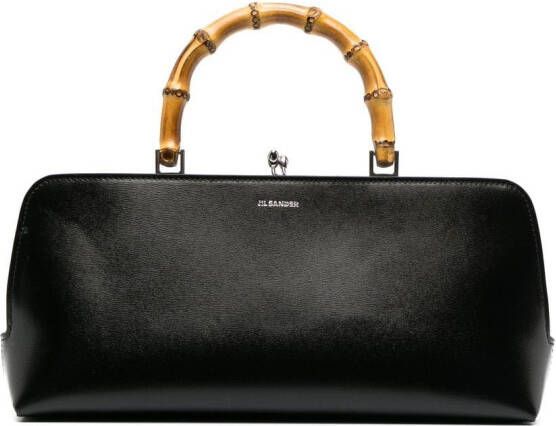 Jil Sander Goji tas met bamboe handgreep Zwart