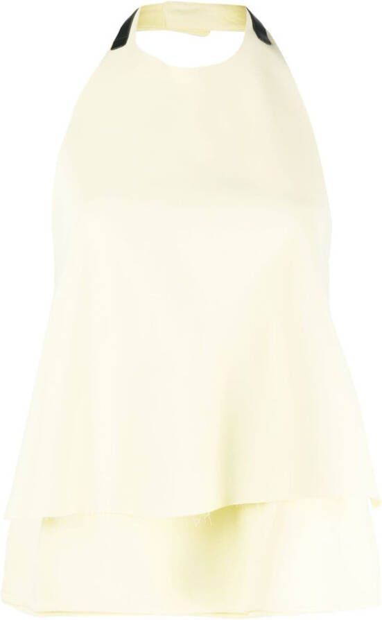 Jil Sander Top met open rug Geel