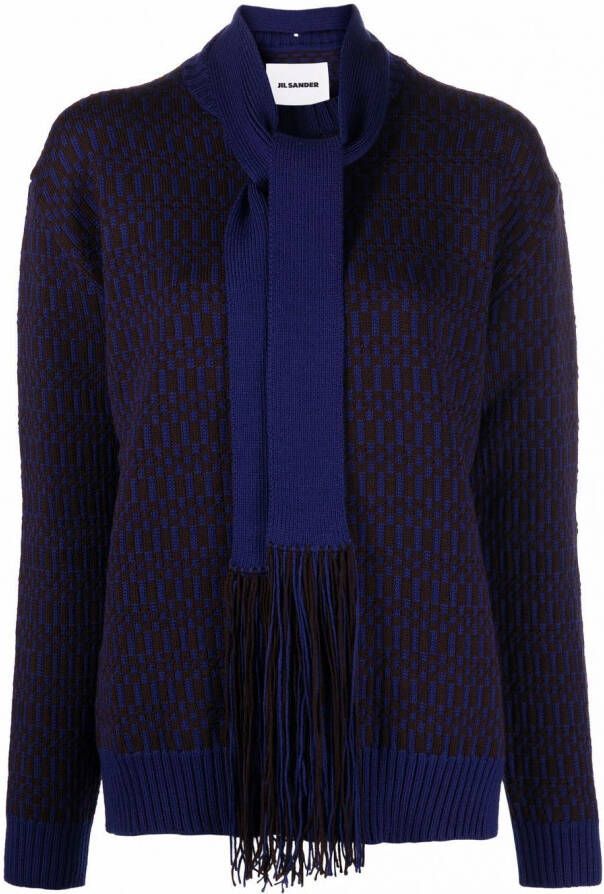 Jil Sander Intarsia trui Bruin