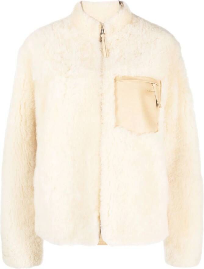 Jil Sander Jack met logo-reliëf Beige