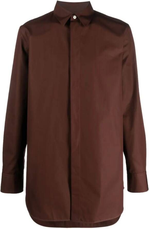 Jil Sander Katoenen overhemd Bruin