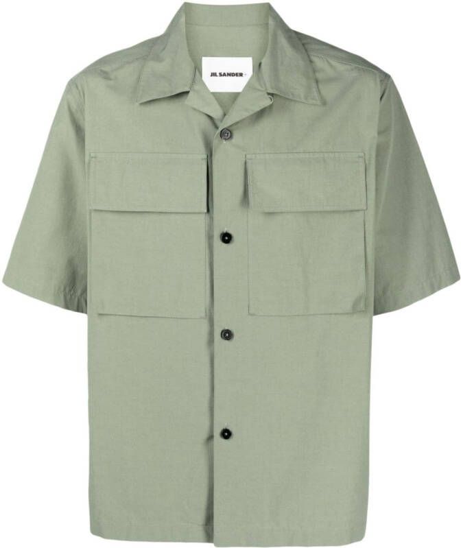 Jil Sander Katoenen overhemd Groen