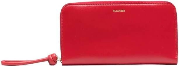 Jil Sander Leren portemonnee Rood