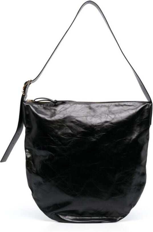 Jil Sander Leren shopper Zwart