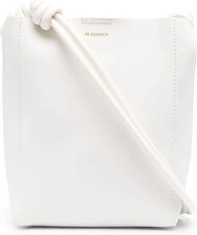 Jil Sander Leren bucket-tas Beige