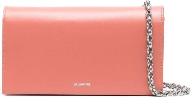 Jil Sander Leren crossbodytas Roze