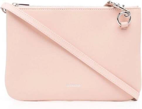 Jil Sander Leren mini-crossbodytas Roze